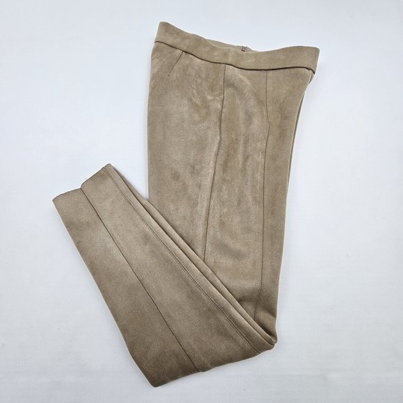 Zara Pants - Zara Women Faux Suede Leggins Size Small Color Brown Tan Elastic Waistband Comfy